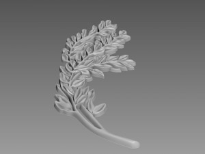 Olive Branches Bas-Relief Model 3D
