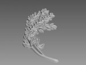 Olive Branches Bas-Relief 3D Model
