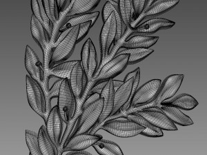 Olive Branches Bas-Relief Model 3D