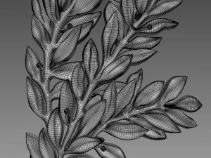 Olive Branches Bas-Relief 3D Model