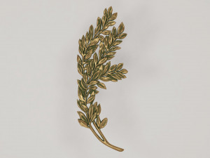Olive Branches Bas-Relief Model 3D