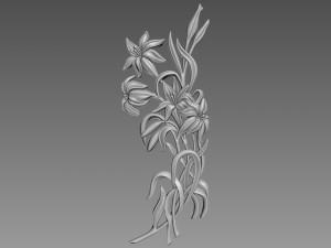 Lily Flowers Bas-Relief 3D Модель