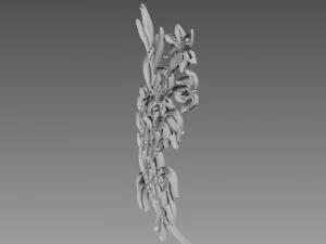 Lily Flowers Bas-Relief 3D Model