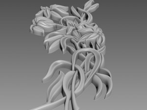 Lily Flowers Bas-Relief Modèle 3D
