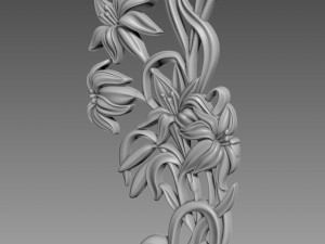 Lily Flowers Bas-Relief Modèle 3D