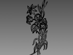 Lily Flowers Bas-Relief Modèle 3D