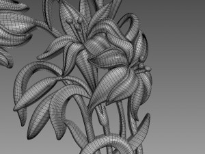 Lily Flowers Bas-Relief Modèle 3D