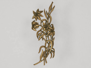 Lily Flowers Bas-Relief Modèle 3D