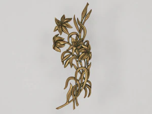 Lily Flowers Bas-Relief 3D Model
