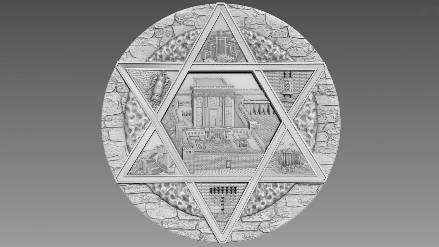 Star of David 3D Model .c4d .max .obj .3ds .fbx .stl .blend 