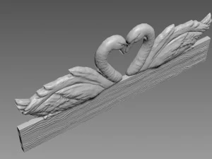 Swans Bas-relief 3D Model