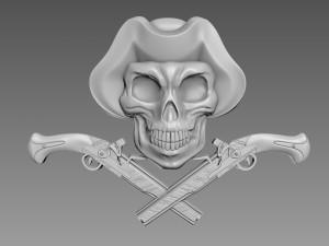Scull Bas-Relief 3D मॉडल