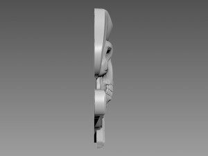 Scull Bas-Relief Modello 3D