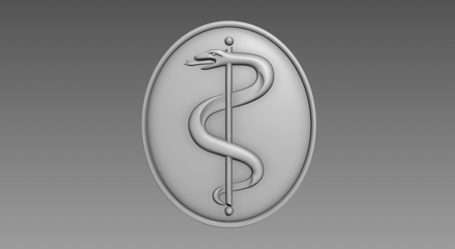 Medicine snake emblem 3D 모델 .c4d .max .obj .3ds .fbx .stl .blend 