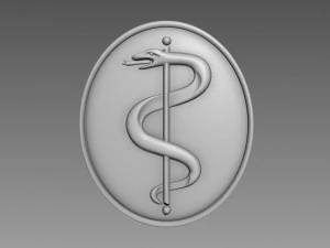 Emblema del serpente medicinale Modello 3D