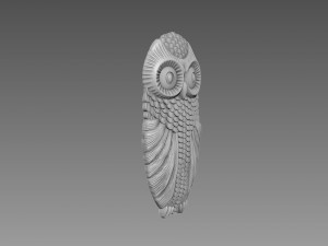 Owl Bas-relief 3D-Modell