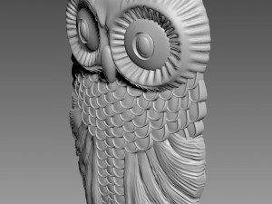 Owl Bas-relief 3D-Modell