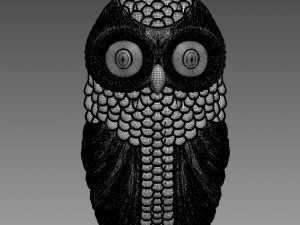 Owl Bas-relief 3D-Modell
