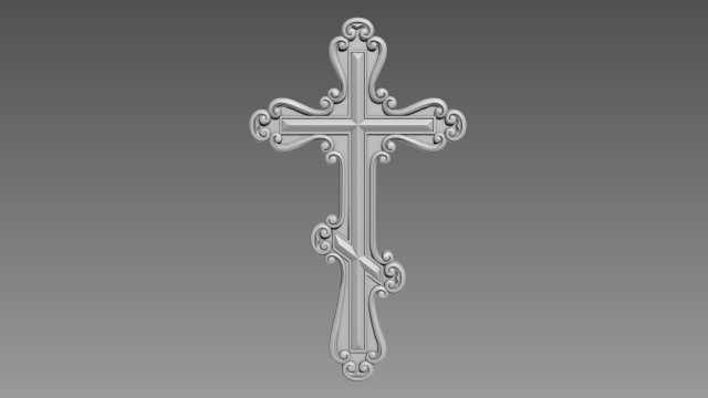 Cross bas-relief 3D 模型 .c4d .max .obj .3ds .fbx .stl .blend 