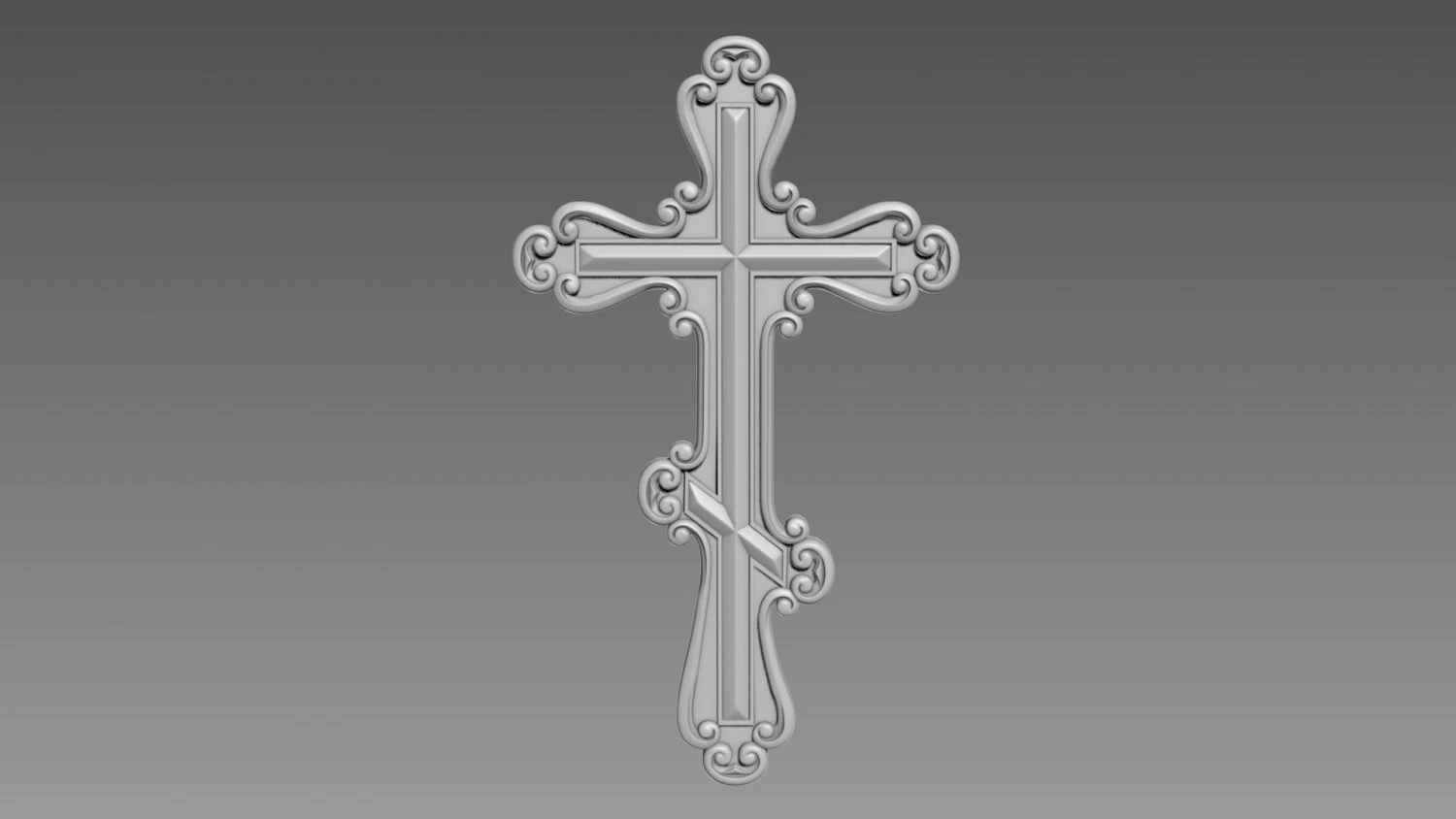Cross bas-relief 3D Model .c4d .max .obj .3ds .fbx .stl .blend 