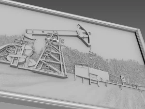 Буровая установка Релиф 3D Модель