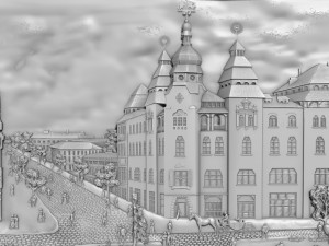 Grand Hotel Ukraine Dnipro 1914 Bas-relief 3D 모델