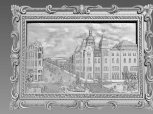 Grand Hotel Ukraina Dnipro 1914 Relief dasar Model 3D