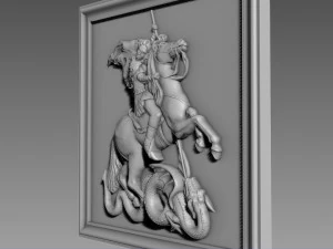St George the Victorious bas-relief for CNC 3D Model