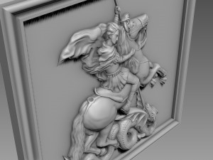 St George the Victorious bas-relief for CNC 3D Модель