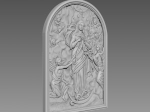 The Virgin Mary Bas-relief 3D Model