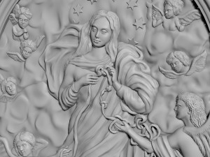 The Virgin Mary Bas-relief 3D Model
