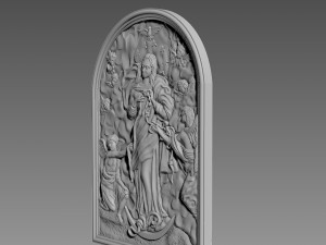 The Virgin Mary Bas-relief 3D Model