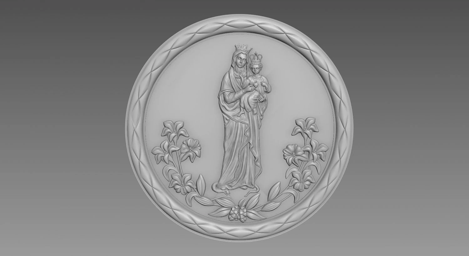 Virgin Mary and Child 3D Model .c4d .max .obj .3ds .fbx .stl .blend 