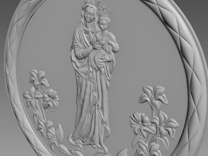 Virgin Mary and Child 3D Model