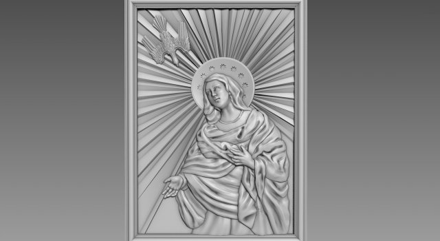 Virgin Mary and Holy Spirit 3D Model .c4d .max .obj .3ds .fbx .stl .blend 