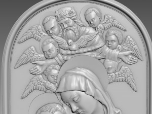Virgin Mery and Child Bas-relief 3D Model