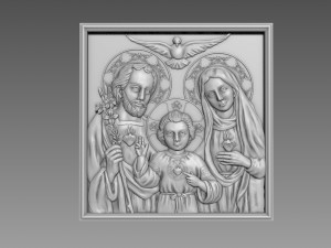 Bas-relief Holy Family 3D Model