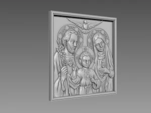Bas-relief Holy Family 3D Model