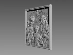 Bas-relief Holy Family 3D Model