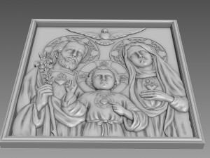Bas-relief Holy Family 3D मॉडल