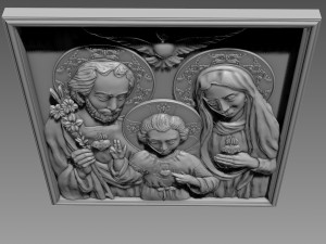 Bas-relief Holy Family 3D मॉडल