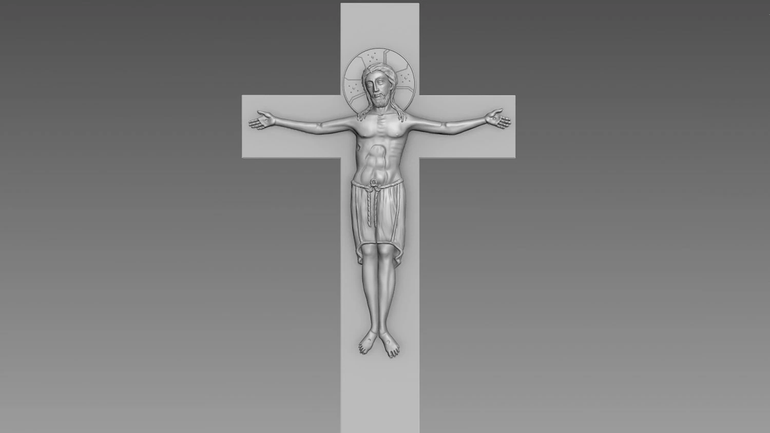 Jesus Crucifix Relief 3D Model .c4d .max .obj .3ds .fbx .stl .blend 