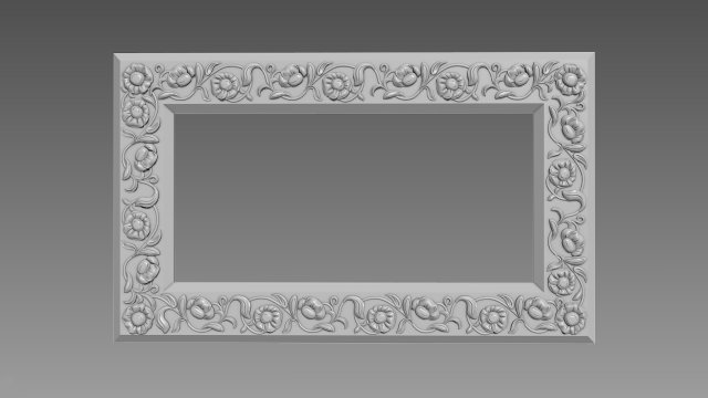 Mirror Frame Large Flower 3D Модель .c4d .max .obj .3ds .fbx .stl .blend 
