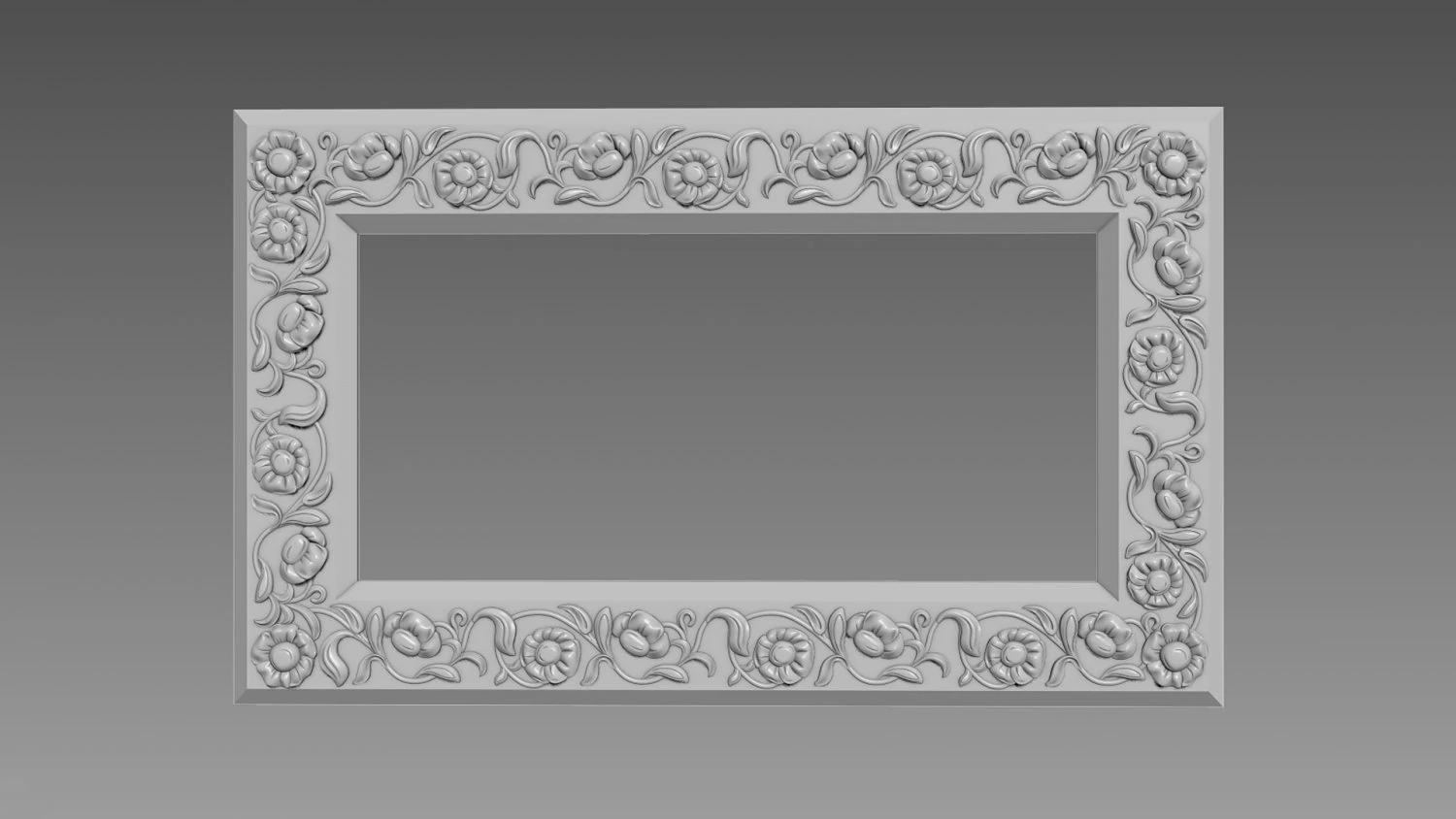 Mirror Frame Large Flower 3D Model .c4d .max .obj .3ds .fbx .stl .blend 