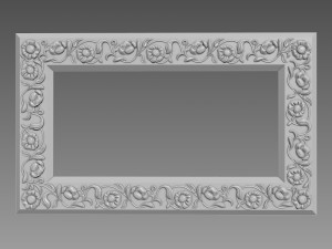 Mirror Frame Large Flower 3D Модель