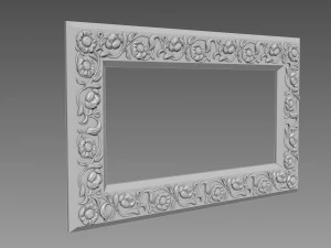 Mirror Frame Large Flower 3D Model