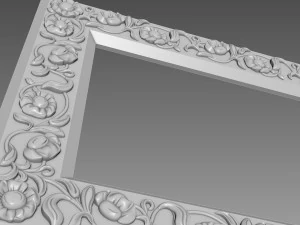 Mirror Frame Large Flower 3D Model