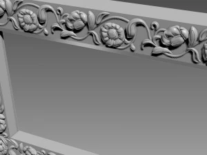 Mirror Frame Large Flower 3D Model