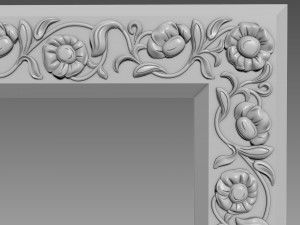 Mirror Frame Large Flower 3D Модель