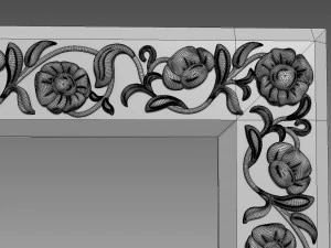 Mirror Frame Large Flower 3D Model